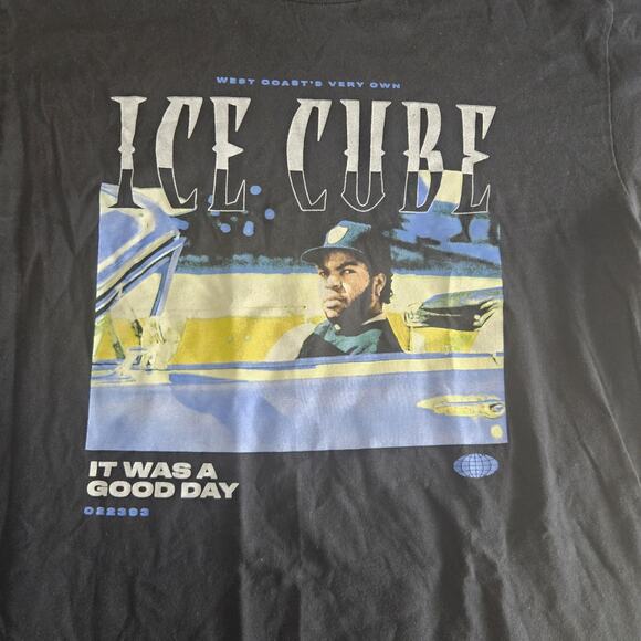 Ice Cube Shirt Mens LARGE Black It Was A Good Day Rap Graphic Tee Hip Hop - Picture 3 of 9